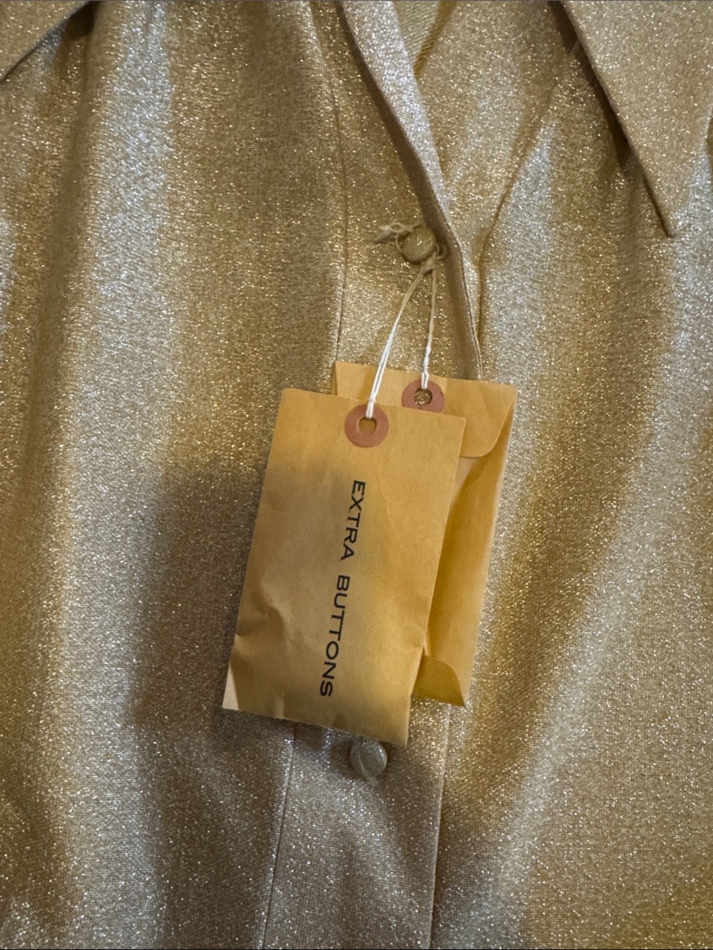 Vintage Metallic Gold Button-Up Shirt Jacket size 10 - Picture 3 of 7